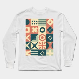 retro geometric design Long Sleeve T-Shirt